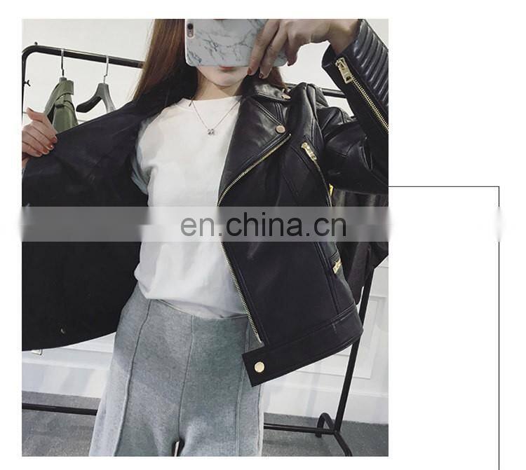 Hot Sale Slim Real Leather Coat Womens Leather Motorcycle Jacket