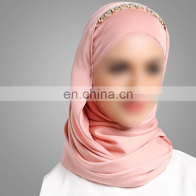 2017 Dubai Fashion Muslim Women Scarf Beads Most Beautiful Turkey Scarf