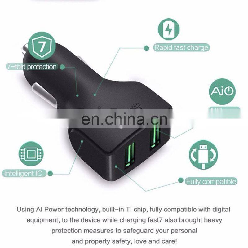 24W 4.8A Aukey Car Charger, Aukey Dual Port Car Charger for iPhone 6S