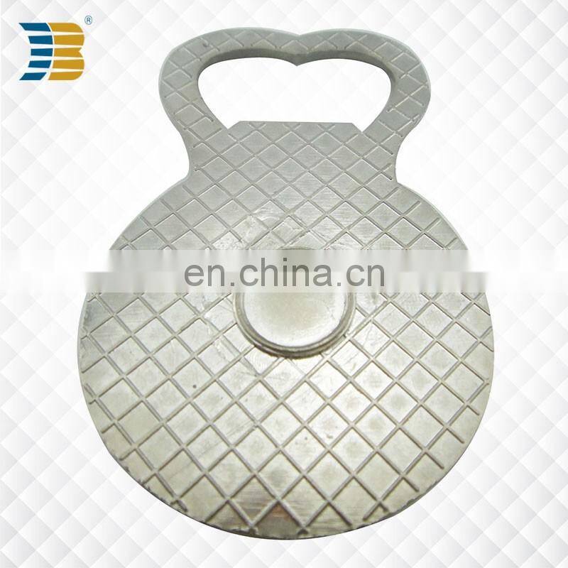 high quality cheap custom round bottle opener with embossment