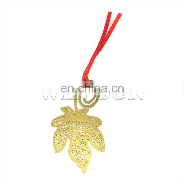 Custom fancy metal leaf bookmark with elegant logo