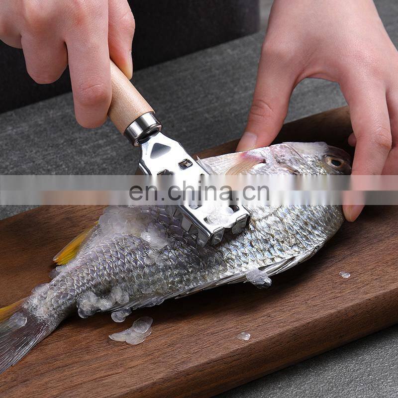 Home Kitchen Gadgets Fish Tools Fish Scraper Fast Cleaning Fish Skin Peeler With Knife