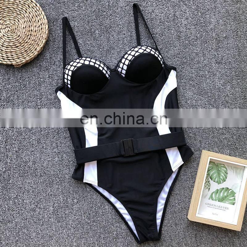 2019 Push up mesh bikinis mujer monokini string one-piece suits Sexy swimwear women swimsuit Summer beach wear swim suit