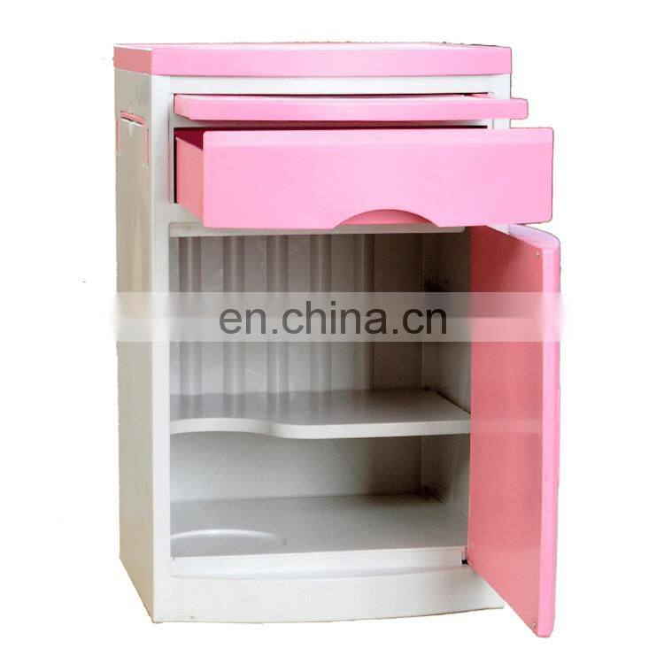 Abs Hospital Bedside Night Stand Bed Side Cabinet With Drawer Castors Wheels