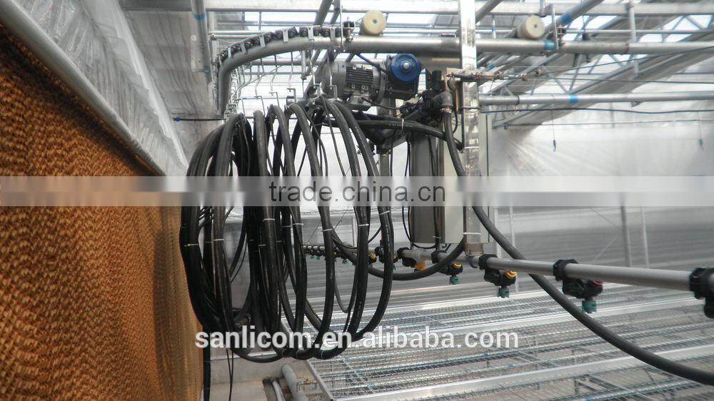 greenhouse mobile booming sprinkler