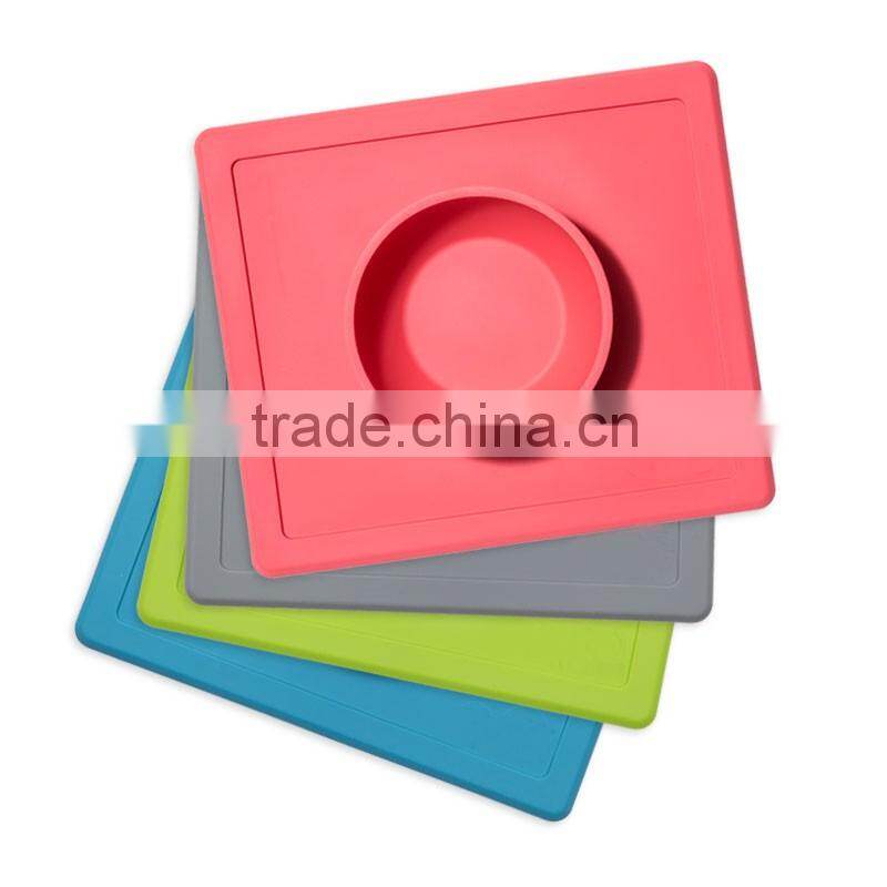 Silicone placemats table dog bowls kitchen table FDA dish pad grip with bowl