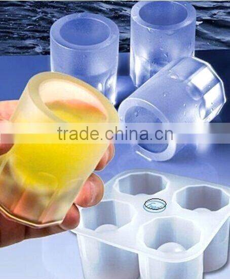Silicone Ice Cup,ice shot glass,silicone 4 short glass ice cube