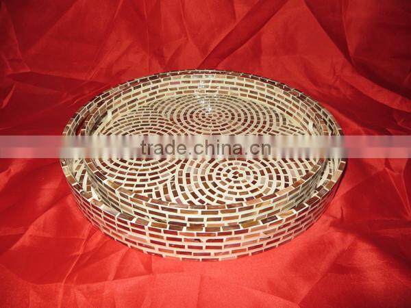 Mother of pearl serving trays