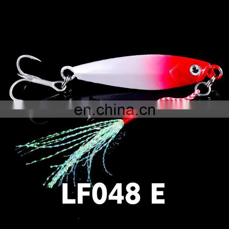 Amazon 7/10/15/20/30g Fetaher Treble Hooks Colorful In Stock Lead Jig Hook slow jigging lure