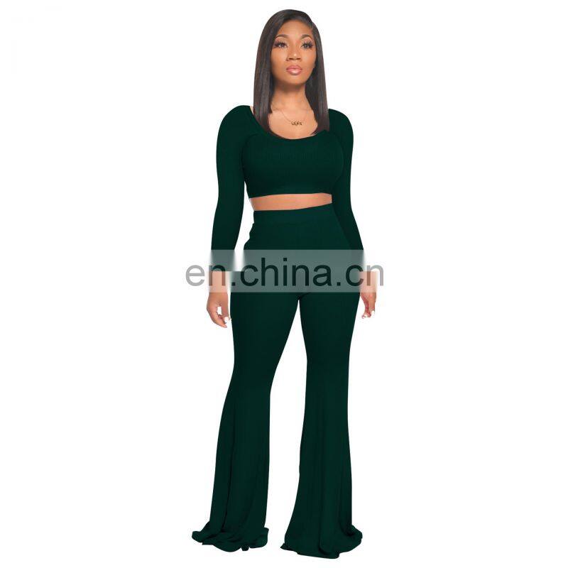 2021 Two Piece Set Women Clothing,2 Piece Set Women,Sexy Costumes Crop Top Matching Sets Outfit Two Piece Pants Set