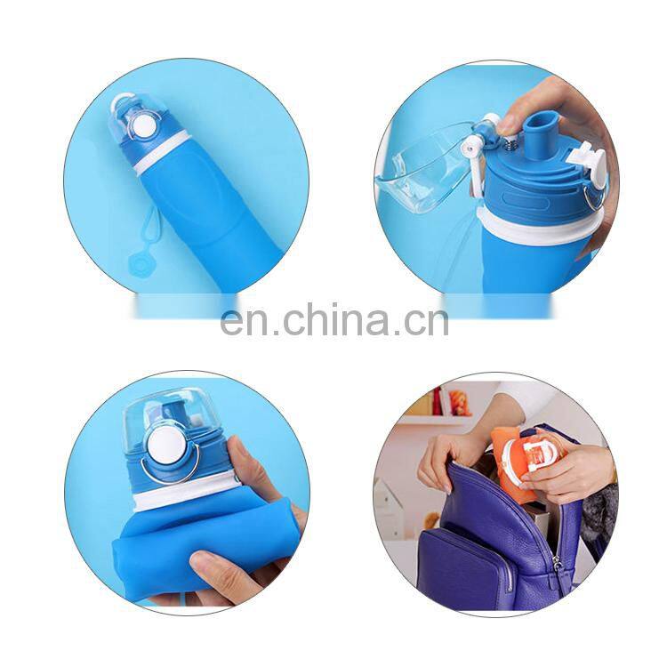 Customized 100% Leak Proof Foldable Water Bottle Silicone
