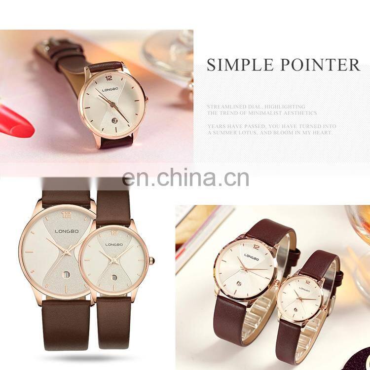 LONGBO 7315 Unisex Men Women Cheap Simple Watches Analog Quartz Leather Strap Couple Wrist Watch