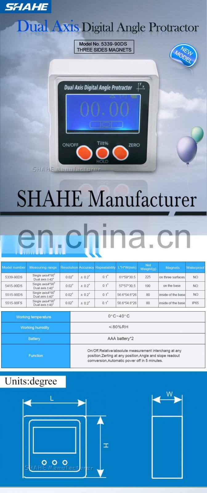Mini Dual axis Digital Angle Gauge Electronic Protractor Digital Inclinometer with backlight Digital Level Box with Magnetic