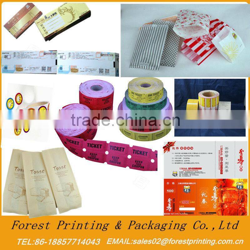 Printed paper ticket for lotteries,lottery ticket printing in China