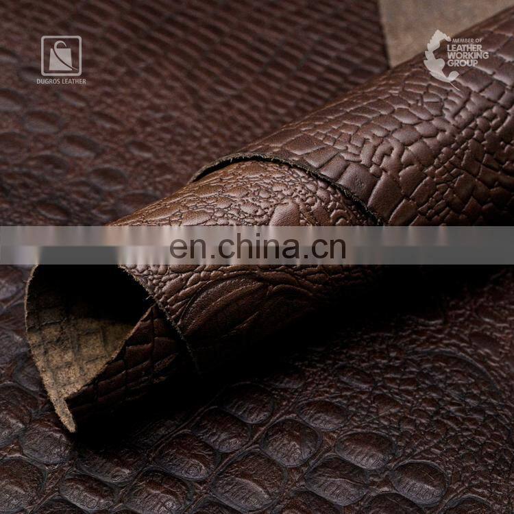 Unique Design Glossy Top Side Full Grain Washed Appearance Vegetable Tanned Genuine Leather