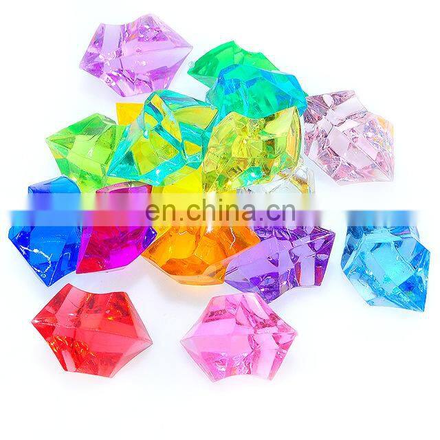 250pcs Colorful Acrylic Plastic Transparent Stone Crystal Rocks Vase Filler Artificial Color Fish Tank Home Wedding Decorations