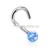 Faux opal 316L surgical steel nose piercing rings Body Jewelry