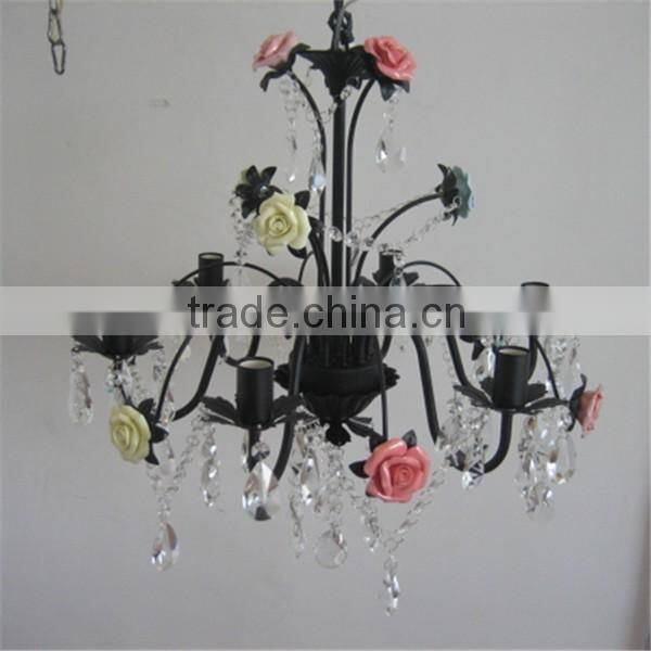 modern ceramics flower crystal chandelier