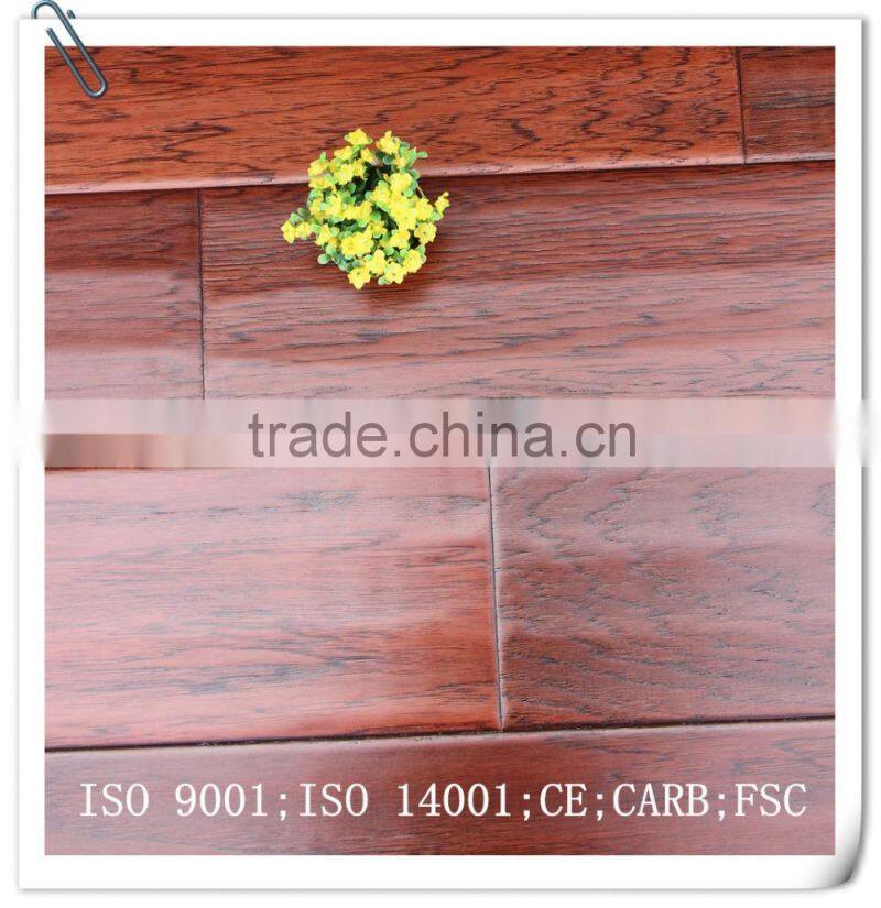 Handscraped surface Walnut 7-layer Engineered wood Flooring Red Color