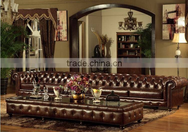Antique Home Furniture Chesterfield Sofa Set/Home furniture Antique Appearance leather sofa