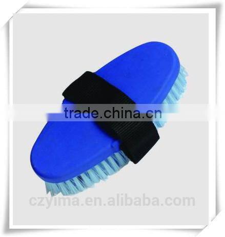 rainbow stripe horse body brush with nylon strap