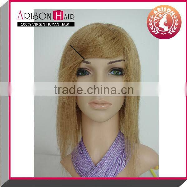 Popular blonde 100% european hair silk top lace wig