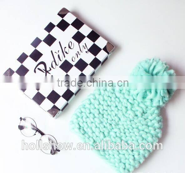 2016 Newest Fresh Macaron Color Thick Iceland Yarn Knitted Pom Pom Beanie Caps