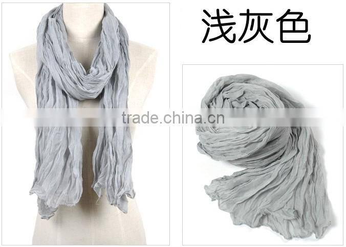 Cheap Voile Polyester Solid Color Lady Scarf