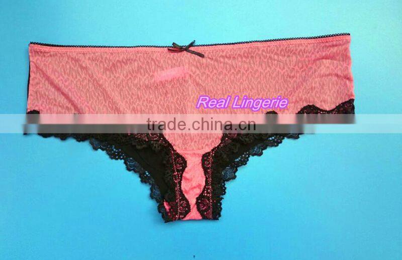 Leopard Jacquard Lace Underwear Set, Plus Size Bra Set