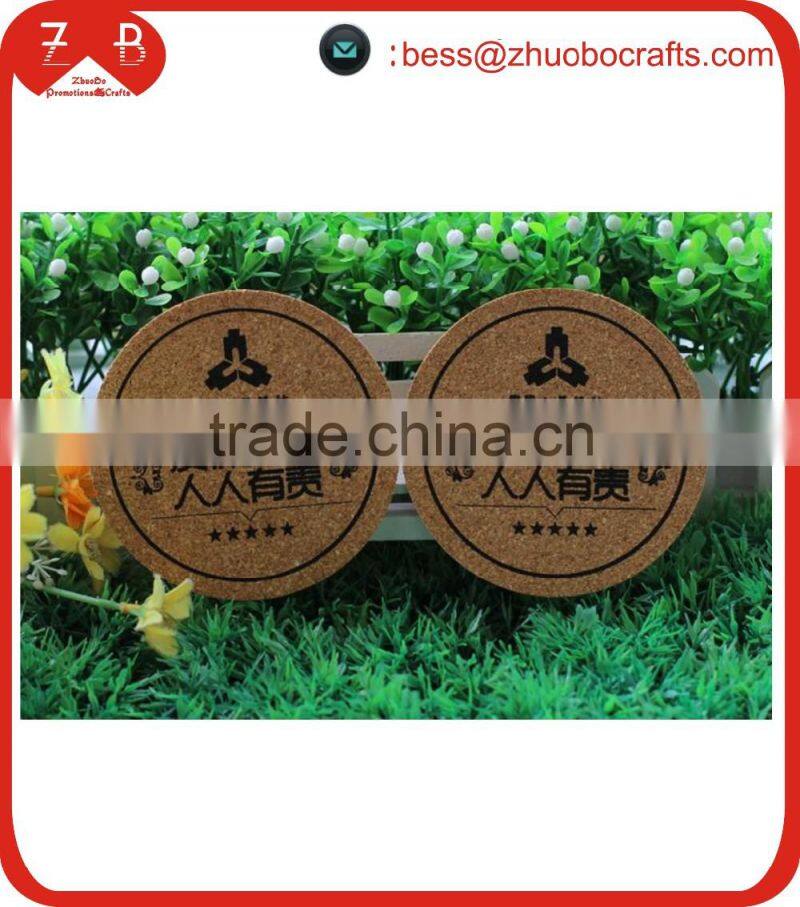 Customsized waterproofing cork coaster bibulous wooden coasters