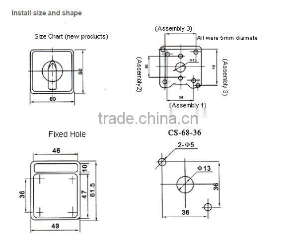 CS - 68 series of automatic transfer switch,rotary cam switch