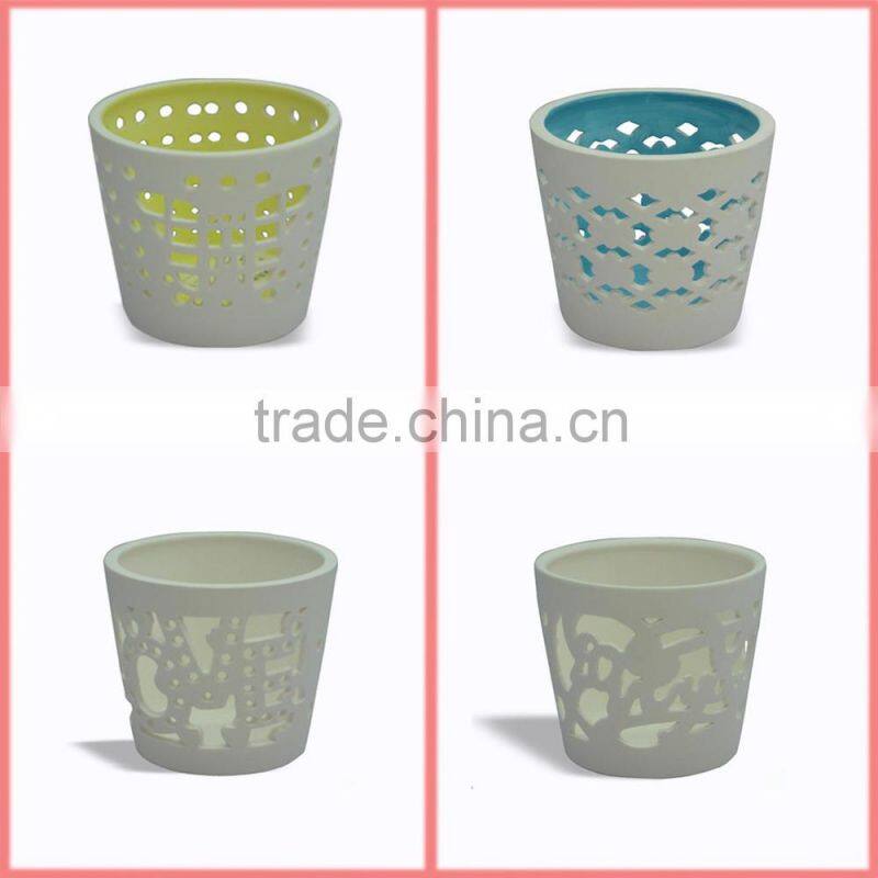Dome shaped porcelain tea light candle holder