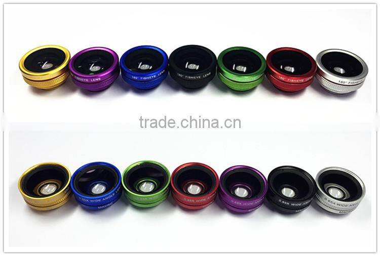 3 in 1 0.65x wide angle universal clip180 degree fisheye lens for iphone mobile phone