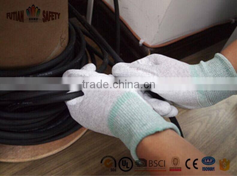 FTSAFETY ESD nylon glove with pu palm fit