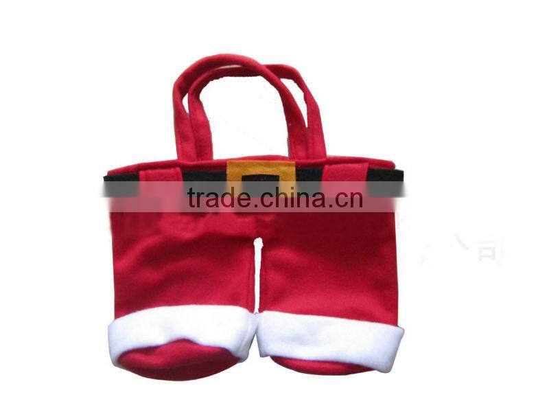 Promotional fleece red wine christmas bag/Xmas gift bag