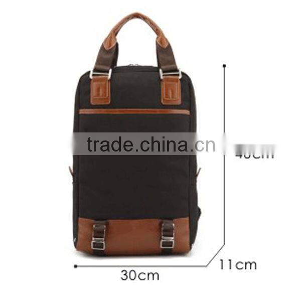 Canvas&leather backpack bag the school backpack cheap wholesale