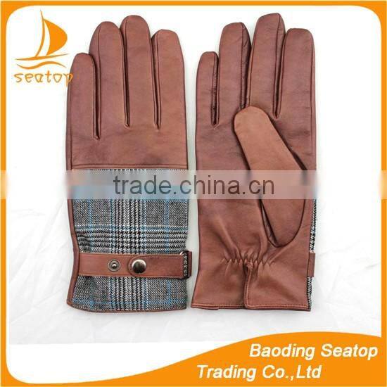 boys fashion dress hand genuine goat skin leather buttons gloves
