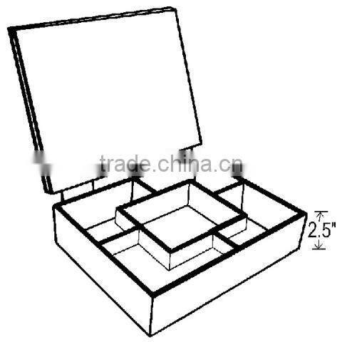 4 Compartments Sectional Square Acrylic Tray with Hinge Cover