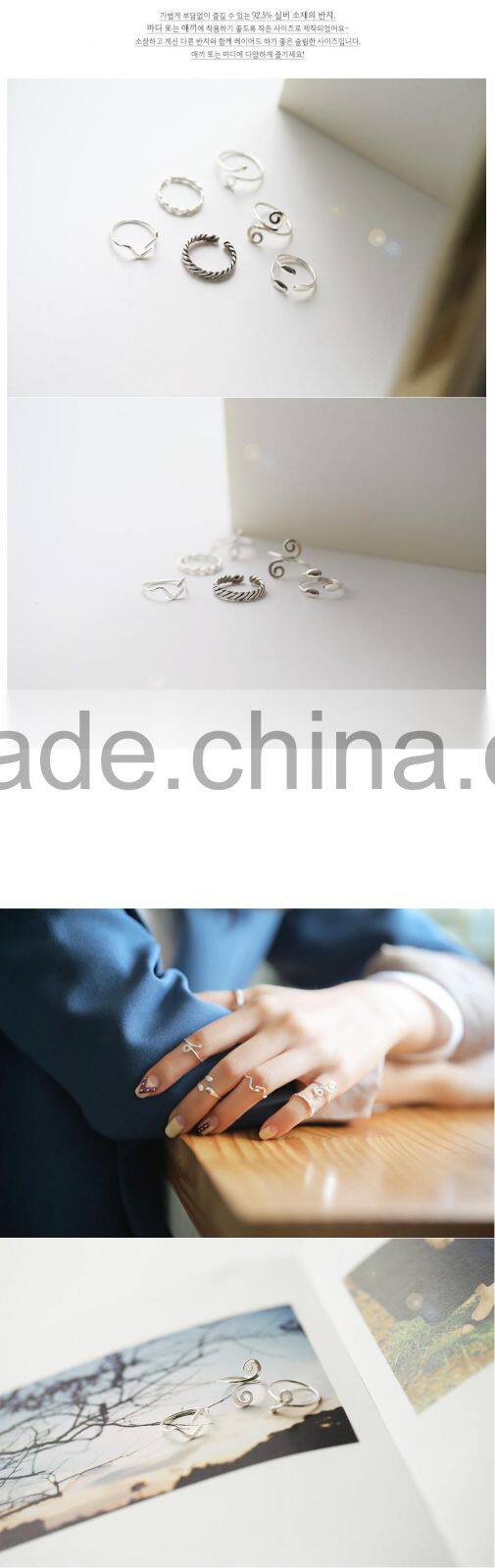 CYW South Korean style girl ring fashion christmas present girl jewelry s925 silver ring set