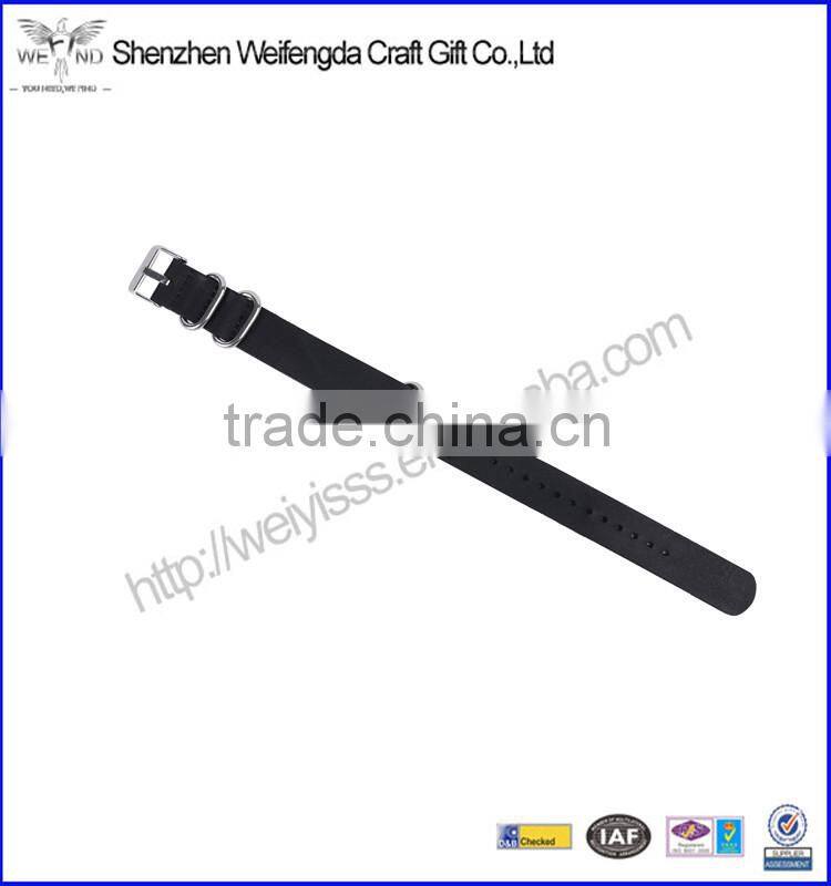 Black genuine leather watch band extender strap with factory price