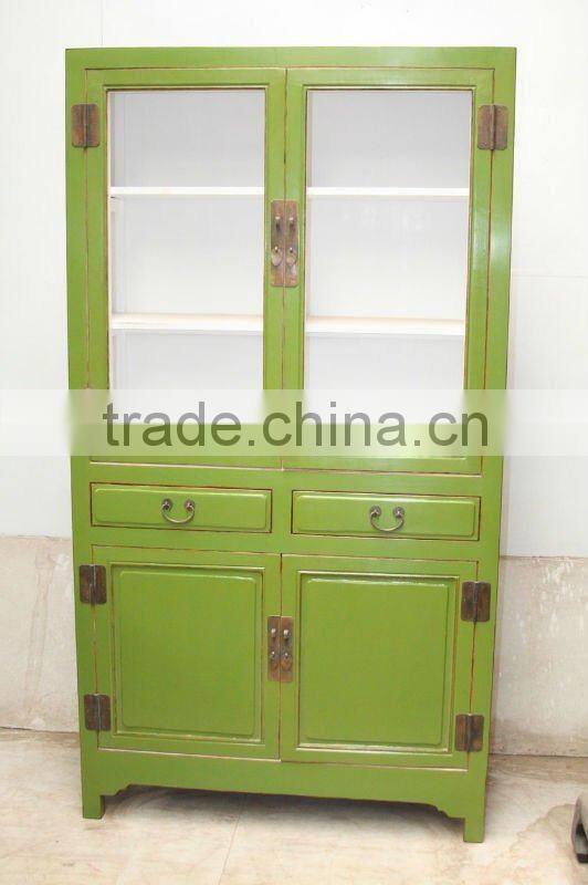 chinese antique two drawer four door tall living room cabinet