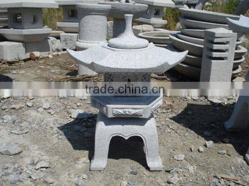 Japanese garden stone pagoda lantern