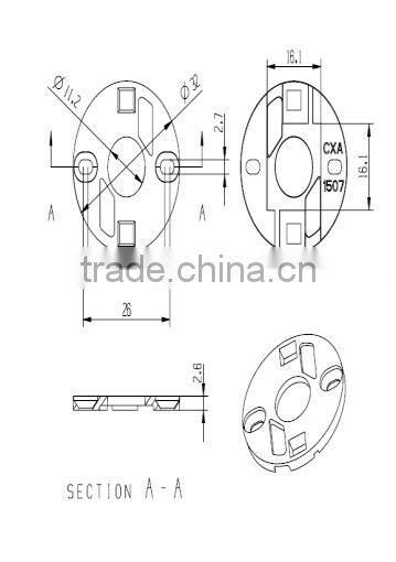 cob led optical lens holder for CXA15XX led holder