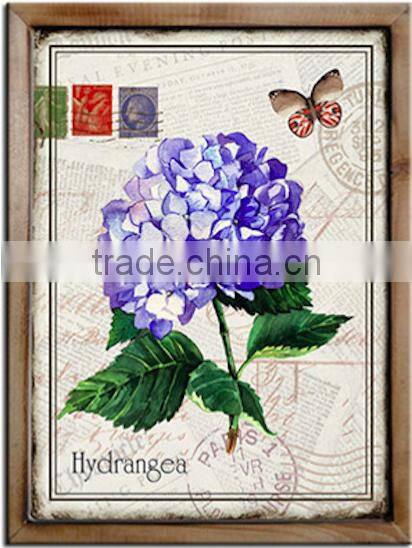 Red flowers decorative stamp printing wall picture