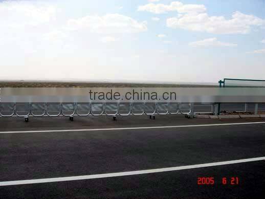 W beam steel highway guardrail