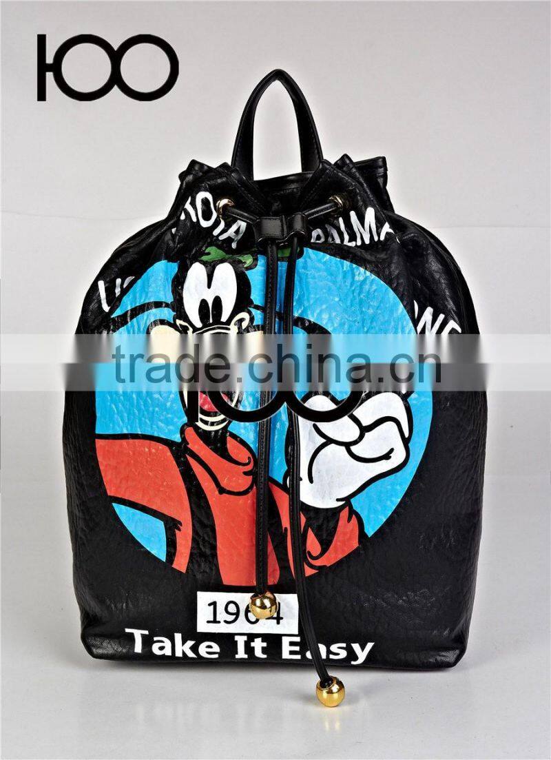 fashion custom printed logo leather elegant tote bag factory