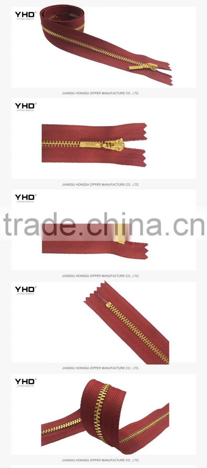 3# golden metal zipper