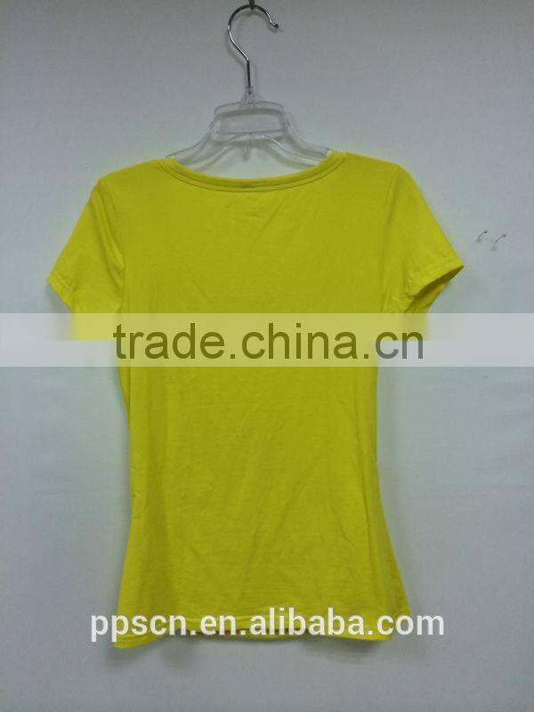 Girls short sleeve tight plain t shirt custom printing t shirt for ladies