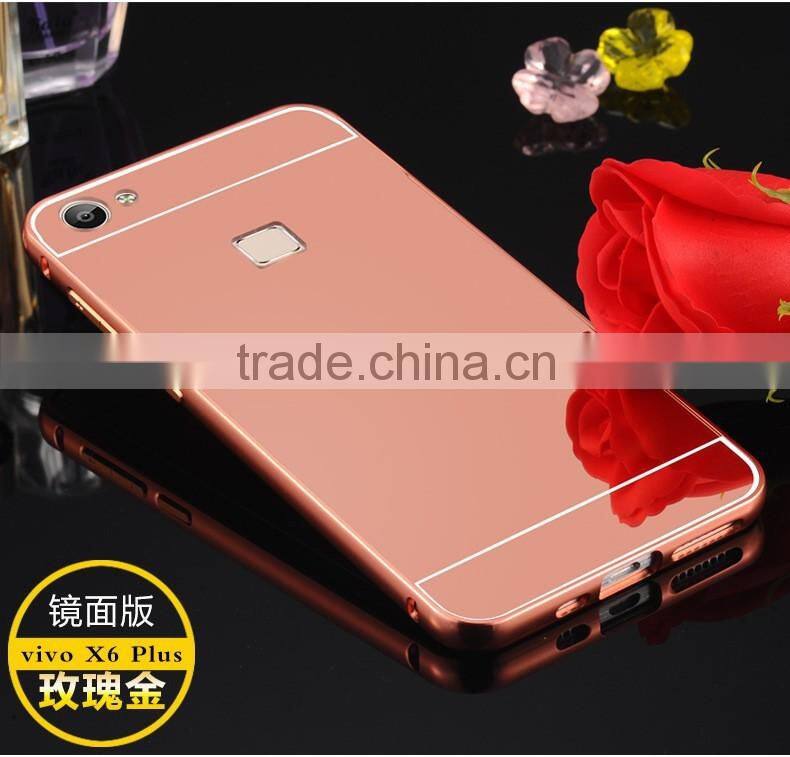 Luxury Aluminum Bumper Ultra-thin Mirror Back Metal Case Cover for Apple Iphone SE