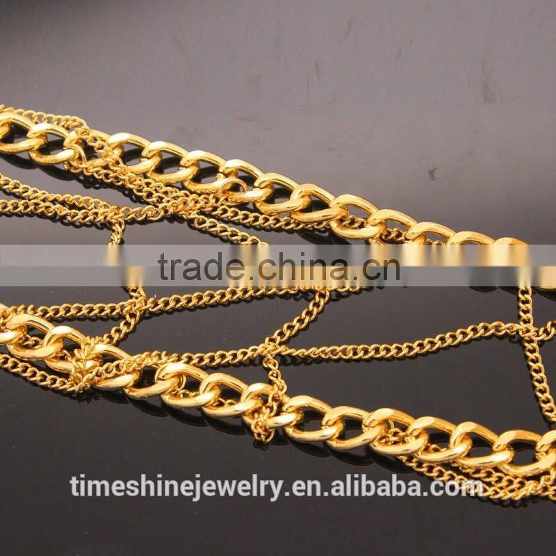 Wholesale 18K gold chain link sexy body chain necklace